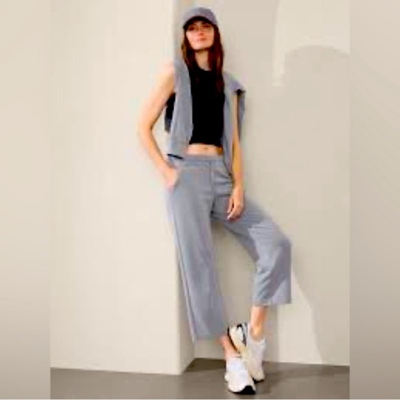 Athleta Silver Echo Wide Leg Cropped Trousers spring NWT $108 athletic active - Picture 1 of 12